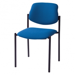 Besucherstuhl, Gestell schwarz, Polster blau, stapelbar, BxTxH 500x550x820 mm, Sitzhöhe 460 mm, max. Tragkraft 110 kg
