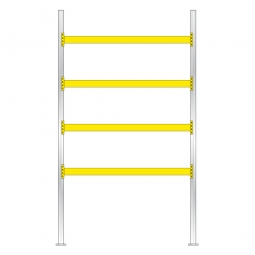 Palettenregal für 15 Europaletten, BxTxH 2925x1100x5000 mm, Tragbalkenebenen mit 38 mm Spanplattenböden, Fachlast 2900 kg/Tragbalkenpaar