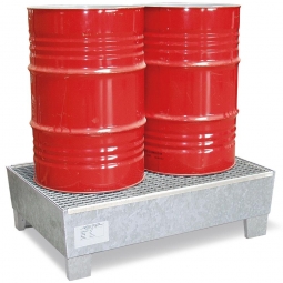 AW2S-O Stahl-Auffangwanne mit Gitterrost, Tragkraft: 800 kg, LxBxH 1235x815x350 mm
