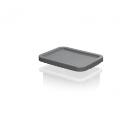 Stülpdeckel für Euro-Schwerlastbehälter, grau, LxB 400x300 mm, Polyethylen-Kunststoff (PE-HD)