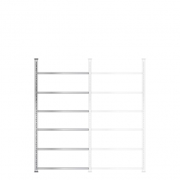 Ordner-Anbauregal, Schraubsystem, glanzverzinkt, 6 Böden, BxTxH 1000x300x2200 mm