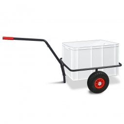 Handwagen mit Kunststoffkasten, H 420 mm, weiß, LxBxH 1250x640x660 mm, Tragkraft 200 kg