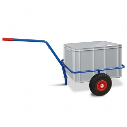 Handwagen mit Kunststoffkasten, H 420 mm, grau, LxBxH 1250x640x660 mm, Tragkraft 200 kg