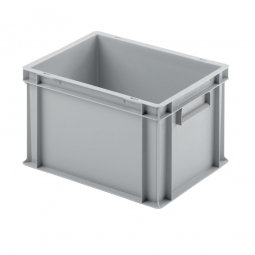 Euro-Geschirrkasten mit 2 Griffleisten, PP, LxBxH 400x300x235 mm, 23 Liter, grau