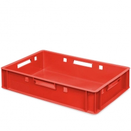 Fleischkasten E1, 4 Durchfassgriffe, LxBxH 600x400x125 mm, 25 Liter, rot