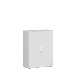 Flügeltürenschrank mit 3 Ordnerhöhen "Flex", lichtgrau, BxTxH 800x425x1104 mm