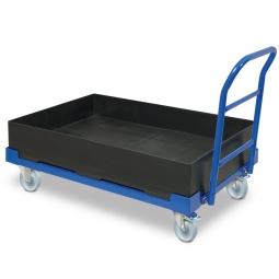 Fahrbare Auffangwanne BxT 1200x800 mm, OK Ladefläche 230/445 mm, Auffangvolumen 120 Liter