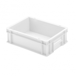 Euro-Geschirrkasten mit 2 Griffleisten, PP, LxBxH 400x300x120 mm, 11 Liter, weiß