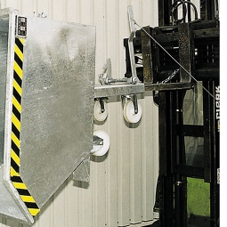 Rollensatz für Kippbehälter, 1350 kg Tragfähigkeit, 2 Lenk- und 2 Bockrollen aus Polyamid, Ø 180 mm (Aufpreis)
