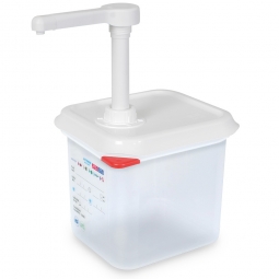 Pumpspender mit dichtschließendem Deckel, PP, LxBxH 176x162x190 mm, 2,6 Liter