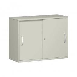 Schiebetürschrank PRO 2 Ordnerhöhen, lichtgrau, BxHxT 1000x768x425 mm