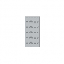 System-Schlitzplatte BxHxT 450x1000x18 mm, aus 1,25 mm Stahlblech, kunststoffbeschichtet in lichtgrau