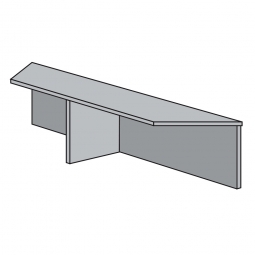 Thekenaufsatz für Eckwinkel 90°, lichtgrau, BxTxH 750x320x350 mm