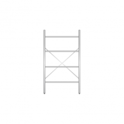 Aluminiumregal mit 4 Gitterböden, Stecksystem, BxTxH 1000x600x1800 mm, Nutztiefe 580 mm