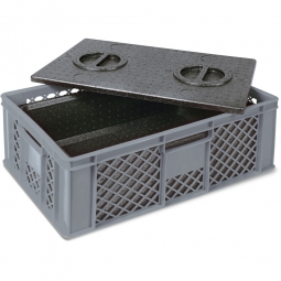 Eurobehälter mit EPP-Isolierbox, LxBxH 600x400x240 mm, 20 Liter, grau