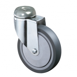 Schwere Apparate-Lenkrolle, Rad-ØxB 100x30 mm, Tragkraft 80 kg, grau