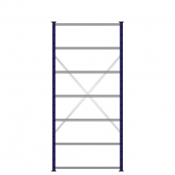 Fachbodenregal mit 7 Böden, Stecksystem, Grundregal, doppelseitige Ausführung, BxTxH 1070x630x2300 mm, Oberfläche kunststoffbeschichtet
