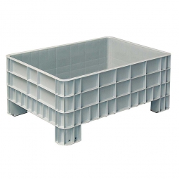 Palettenbox mit Außenrippen und 4 Füßen, Außenmaße LxBxH 1170x800x520 mm, grau