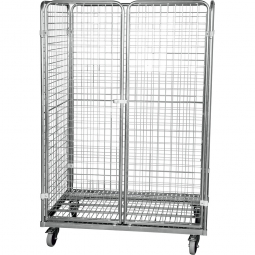 Stahlrohrbehälter 3-seitig mit 2 abschließbaren Türen, LxBxH 1200x800x1820 mm