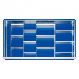 Einteilungsset für Schublade, BxT 1055x560 mm, Fronthöhe 180-360 mm, 17 Fächer