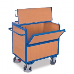Holzkastenwagen mit Deckel, LxBxH 1130x730x1150 mm, Tragkraft 500 kg