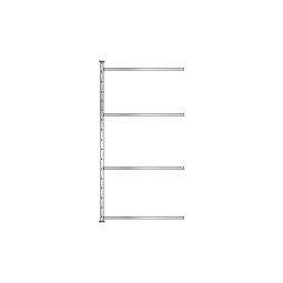 Fachboden-Steck-Anbauregal mit 4 Fachböden, glanzverzinkt, BxTxH 1035x615x2000 mm