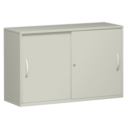 Anstell-Schiebetürenschrank PRO, 2 Ordnerhöhen, lichtgrau, BxTxH 1600x425x720 mm