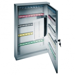 Schlüsselschrank 1-türig, mit 100 Haken, lichtgrau, BxTxH 380x80x550 mm