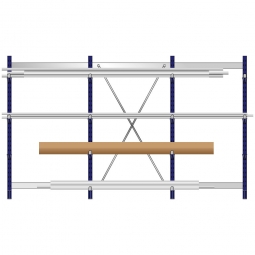 Komplettes Kragarmregal, leichte Ausführung, doppelseitige Nutzung, BxTxH 3235x1000x1980 mm, Gesamt-Tragkraft 5600 kg