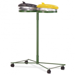Müllsackständer, BxTxH 780x470x970 mm, für 2x 120-Liter-Müllsäcke, Farbe grün (RAL 6002)