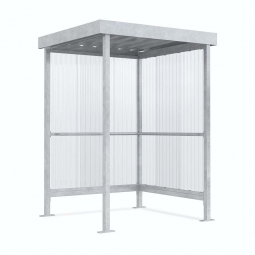 Raucher- und Pausenunterstand, Rahmen verzinkt, BxTxH 1720x1580x2360 mm