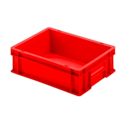Euro-Geschirrkasten mit 2 Griffleisten, PP, LxBxH 400x300x120 mm, 11 Liter, rot