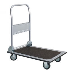Transportwagen mit Klappbügel, LxBxH 730x470x820 mm, Tragkraft 150 kg, schwarze Vollgummiräder