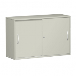 Anstell-Schiebetürenschrank PRO, 2 Ordnerhöhen, lichtgrau, BxTxH 1200x425x720 mm