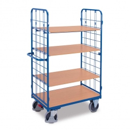 Hoher Etagenwagen mit 2 Wänden und 4 Böden, LxBxH 1185x720x1820 mm, Tragkraft 500 kg