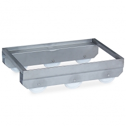 6-Rad-Wipproller aus Edelstahl für Behälter 600x400 mm, LxBxH 660x415x175 mm