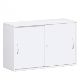 Schiebetürenschrank FLEX, 2OH, weiß, BxTxH 1200x425x798 mm