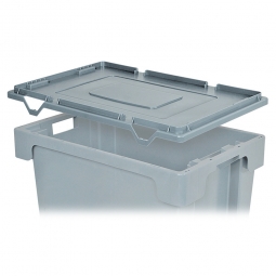 Stülpdeckel für Euro-Dreh- und Stapelbehälter, "Classic" LxB 600x400 mm, grau