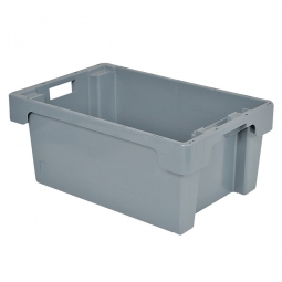 Drehstapelbehälter, LxBxH 600x400x250 mm, 40 Liter, grau