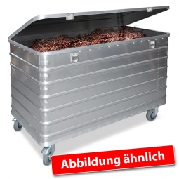 Transportwagen aus Leichtmetall, mit Deckel, 415 Liter, LxBxH 1030x670x835 mm, Tragkraft 250 kg