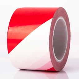 Bodenmarkierungsband, Stärke 0,2 mm, Breite 75 mm, rot/weiß