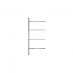 Aluminium-Anbauregal mit 4 geschlossenen Regalböden, Stecksystem, BxTxH 775x600x1800 mm, Nutztiefe 540 mm