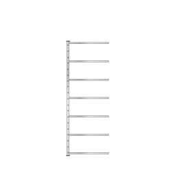 Ordner-Steck-Anbauregal, einseitige Ausführung, HxBxT 2300x1035x315 mm, Oberfläche glanzverzinkt