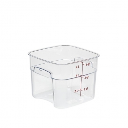 Platzsparbehälter, viereckig, LxBxH 215x215x180 mm, Inhalt 6 Liter - glasklar
