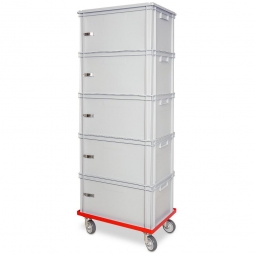 Archiv-Ordnerturm mit Roller, 5 Behälter in grau