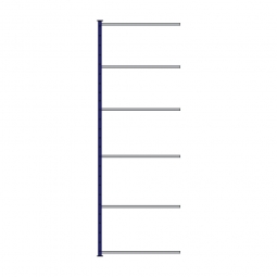 Fachboden-Steck-Anbauregal, kunststoffbeschichtet, BxTxH 1035x315x3000 mm, mit 6 Fachböden