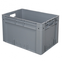Schwerlastbehälter, geschlossen, PP, LxBxH 600x400x420 mm, 80 Liter, 2 Durchfassgriffe, grau
