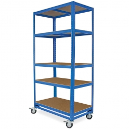 Kommissionierwagen mit 5 Ebenen, BxTxH 900x500x1905 mm, blau, Tragkraft 200 kg