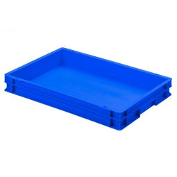 Euro-Geschirrkasten mit 2 Griffleisten, PP, LxBxH 600x400x75 mm, 15 Liter, blau