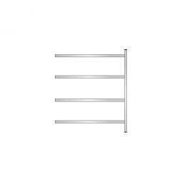 Edelstahl-Steck-Anbauregal, BxTxH 1375x400x1600 mm, mit 4 Regalböden T: 350 mm
